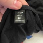 SheIn  Black Ruched V-Neck Long Sleeve Blouse Photo 2