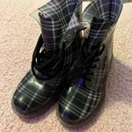 Dirty Laundry  plastic jelly plaid combat lace up boot 7 Photo 0
