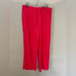 Gap  Mid Rise Linen-Blend Pull-On Wide-Leg Pants Medium Raspberry Pink Photo 1