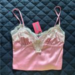 Edikted  Pink and Cream Lace Tank Top Photo 1