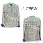 J.Crew 100% Silk Button Front
Blouse Whimsical Blue Green
Gold Size 8 Photo 1