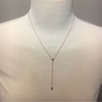 Jennifer Zeuner  Kara Rose Gold Lariat Necklace Triangle Arrow Photo 2