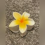 (No Brand) Plumeria Flower Yellow/White Claw Clip: 3” Yellow Photo 1