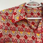 Alice + Olivia  Womens Blouse XS Printed Silk Pink Button Collar Long Sleeve Photo 3