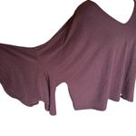Garnet Hill  Bell Sleeve Knit Top Brown Cropped Boxy Blouse Women Large Soft Photo 4
