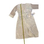 Vintage Cinema Etoile Women's White Floral Embroidered Satin Robe M Size M Photo 7