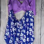 Summer Mae Purple and Blue Floral One Piece Swimsuit Photo 2
