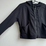 Lululemon  Next Move Cropped Full Zip Jacket Black Stretch French Terry Size 4 Photo 1