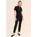Good American NWT  Fit For Success Petite Black Denim Jumpsuit Size Medium Photo 6