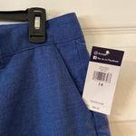 CHAPS  Cropper Trouser Pants size 14 color blue linen pants inseam 23” Photo 3