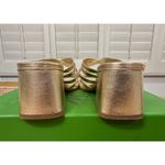 Kate Spade  Carolina Block Heel Sandal Metallic Nappa Pale Gold 6.5 Lightly Worn Photo 11