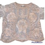 Altar'd State Altar’d State Pink Floral Mesh Blouse Top size Medium Photo 3