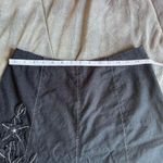 Vintage Y2K Sag Harbor Black Linen A Line Midi Skirt with Appliqué Flowers Sz 12 Photo 6