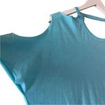 Chaser REVOLVE Turquise Deconstructed shoulder Cut Out Short Sleeves Top SZ M Photo 3