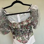 House Of CB  'Nina' Vinatge Floral Mesh‎ Gathered Bodysuit NWOT size XS Photo 8
