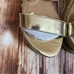 Pretty Little Thing  Gold Espadrille Lace Up Flatform Sandals Size 9 Photo 4