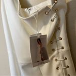 NWT Mare Mare Caliz One Shoulder White Lace Up Dress Photo 9