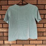 Nina St. Claire Vintage Floral Embroidered Knit Top Seafoam Green Size Small Blue Photo 4