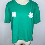 PINK - Victoria's Secret PINK VICTORIA’S SECRET Green Crop Top Medium Irish Clovers St. Patrick’s Day Photo 0
