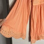 Free People Orange Eyelet Lace Sea of Love Babydoll Top Feminine Girly Demure Photo 1