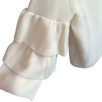 J. McLaughlin Tiered Ruffle Sleeve Italian Merino Wool Sweater | Cream | Large Photo 3