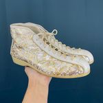 Zodiac Vintage 80s Silver Gold Metallic Leather High Top Sneakers Photo 7