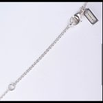 Coach C Logo Silver Stainless Steel Necklace W/ Crystals NEW WITH TAGS D6 Photo 2