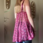 Mesh Floral Lace Pink Babydoll Dress Size XL Photo 6