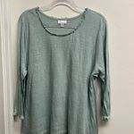 J. Jill Love Linen Mint Green Women's Blouse Blue Size XL Photo 1