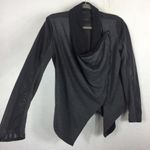 BLANK NYC Private Practice Mixed Media Drape Zip Jacket Grey Medium Faux Leather Photo 8