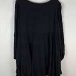 Urban Outfitters Black Polka Dot Textured Long Sleeve Babydoll Frock Dress Small Photo 5