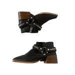 Sol Sana Eddie Moto brown leather stirrups western cowgirl ankle boots Sz 38/8 Photo 1