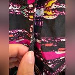 Rory Beca  Pink & Black 100% Silk Boho Southwestern Aztec Tie Blouse Top Size M Photo 5