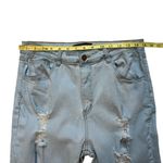 Purple Candy Unique Denim High Rise Extreme Distressed Flares Light Wash, Sz XL Blue Photo 9