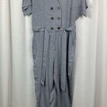 Heartloom Revolve Blue Linen Blend Short Sleeve Jumpsuit Sz.L Photo 0