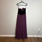 Morilee by Madeline Gardner Bridesmaids 21540 Strapless Velvet dress in Plum Purple Size 12 Photo 4