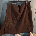 Calvin Klein Dark Brown/Burgundy A-Line Embroidered Skirt | Women’s Sz 12 Photo 0
