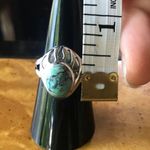 Natural Blue Moon Turquoise Sterling Silver Bear Paw Ring Size 7 Photo 3