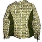 ANORAK NWT Green Gold Snakeskin Duck Down Blend Puffer Jacket Small Photo 4