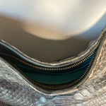 Vintage Jalda PYTHON snakeskin shoulder bag. Snake Python Gray Silver Photo 3