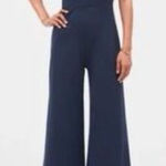 Banana Republic  Factory Navy Blue Sleeveless Jumpsuit Sz 2P Petite Crop Wide Leg Photo 0