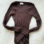 Allie Rose Brown knit bodysuit  Photo 0