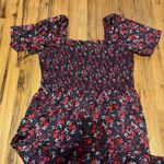 Draper James Black and Red Floral Jumpsuit Photo 2