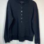 Athleta Women's Balance Henley Sweatshirt Black Casual Athletic Minimalist Sz XS Photo 0