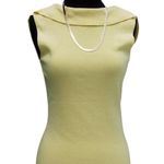 Cache  Yellow Reversible Stretch Shawl Collar Top New Silk Nylon Knit $88 NWT Photo 1