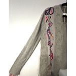 Anthropologie Sleeping on Snow Anthropologie Cardigan Size XS Embroidered Fringe Gray Photo 12