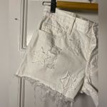 Rails Logan Star Pattern Distressed Denim Shorts White Sz 24 Photo 5