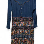 Melissa Vintage Women's Dress Size 14 Blue Western Cowgirl Photo 0