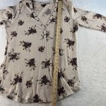 Torrid  Plus 1X Super Soft Henley Long Sleeve Tee Waffle Knit V-Neck Floral Top Photo 9