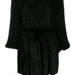 Retrofête Retrofete Grace Sequin Long Sleeve Dress Black Medium NO BELT embellished NEW Photo 5